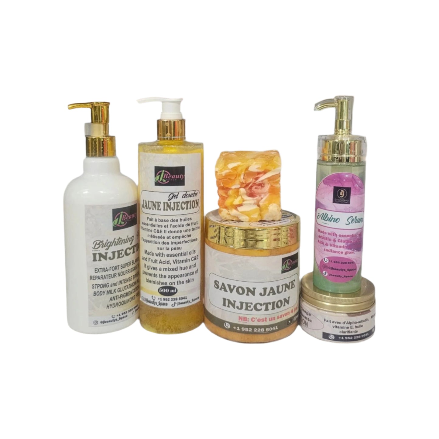 Effet Injection Extrem whitening Yellow tone Body up to 5 shade 6in1 set - Yellow Soap for Skin Brightening and Hydration - Skincare & Comfort