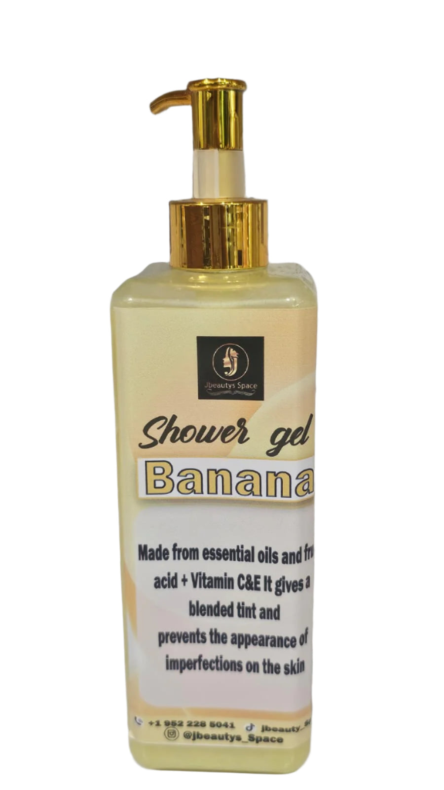Yellow tone banana body shower gel