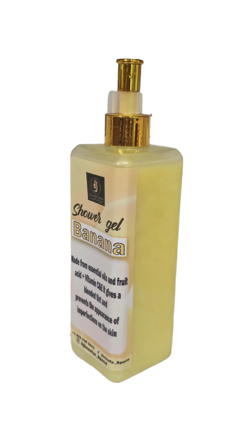 Yellow tone banana body shower gel