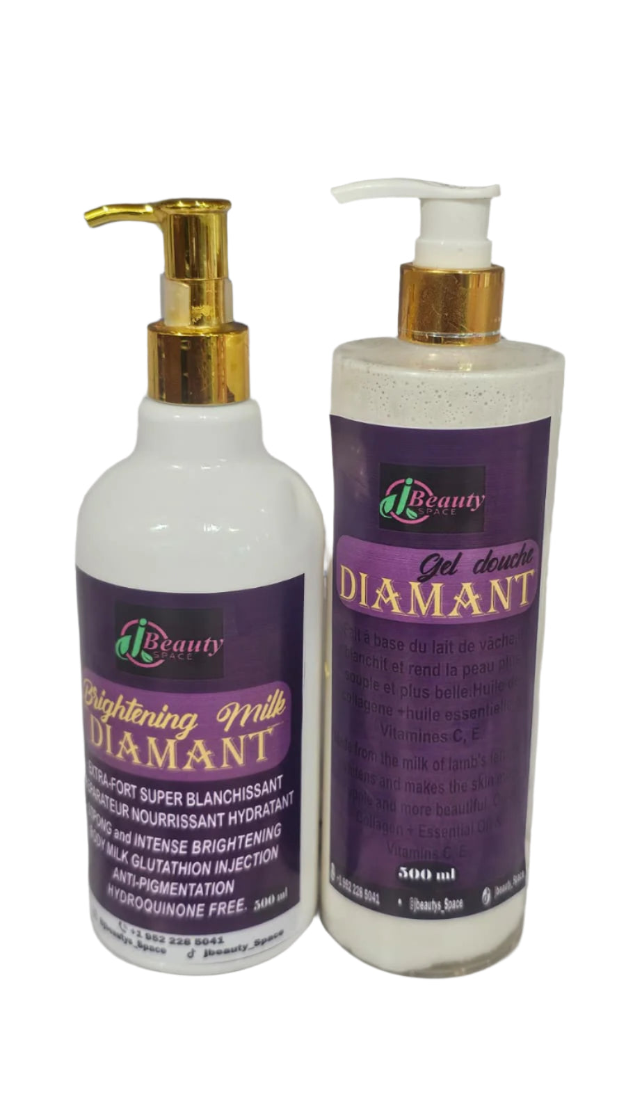 Daimond whitening shower gel and body lotion combo