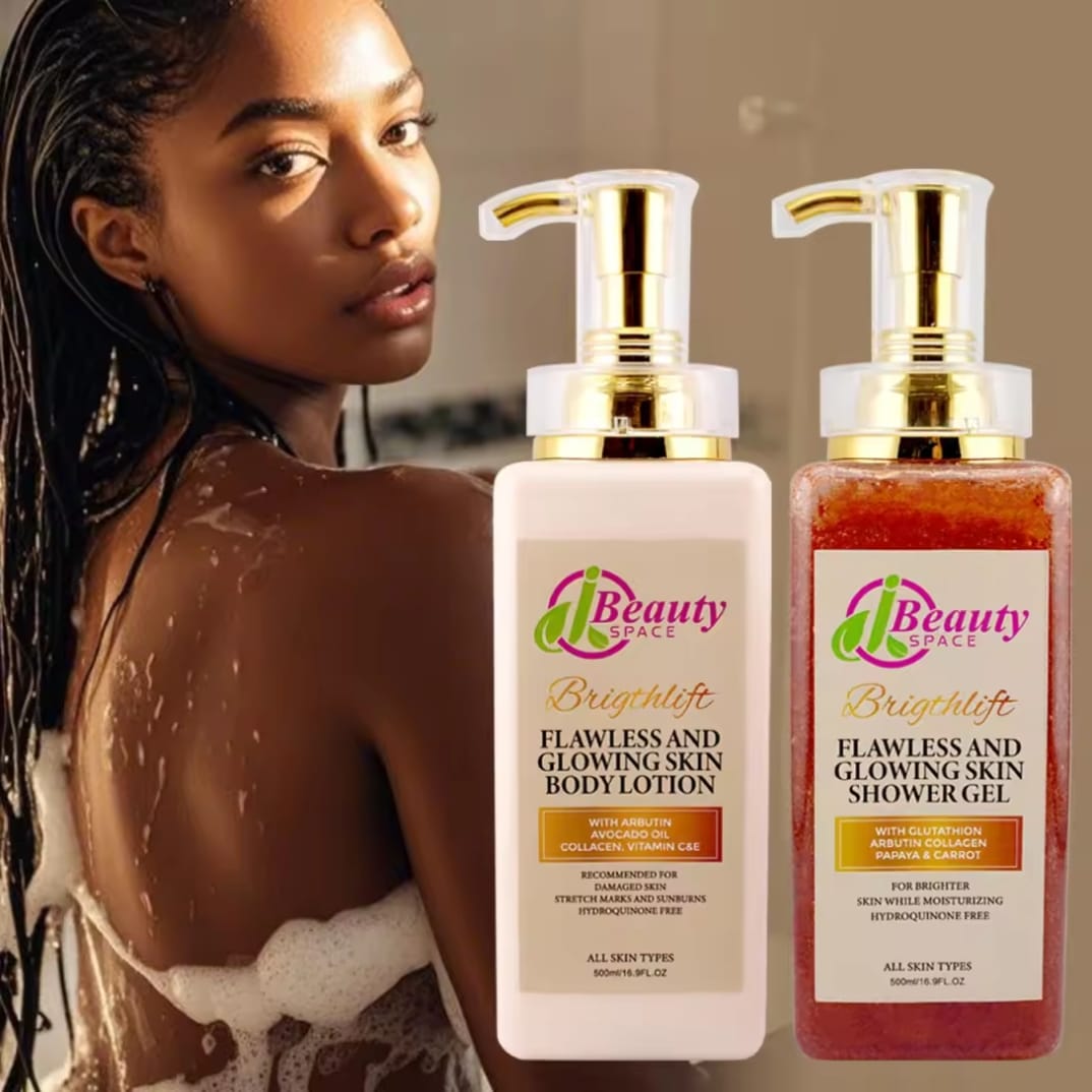 2in1 Brighting skin repair and lightening body lotion and shower gel set.