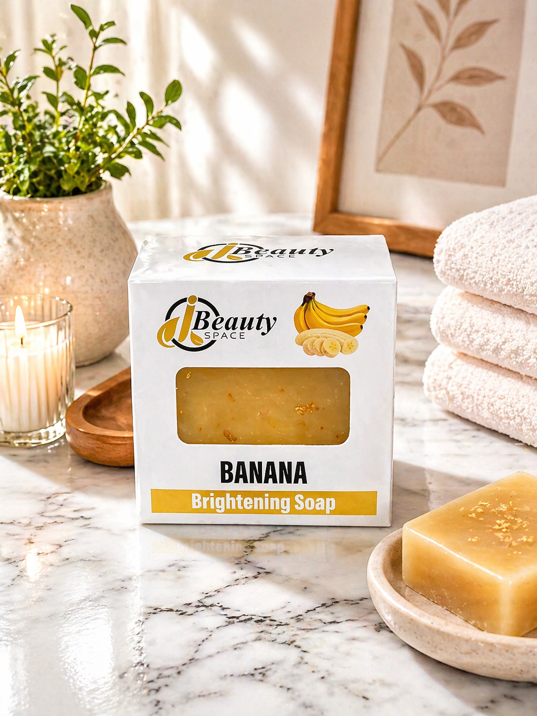 Jbeautys Banana perfect skin body and face soap to uniform your skin. Anti-aging soap. 250g