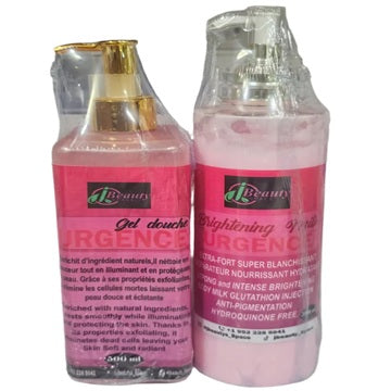 Urgence fast action whitening body lotion and shower gel