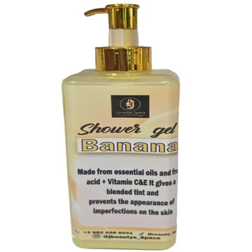 Yellow tone banana body shower gel
