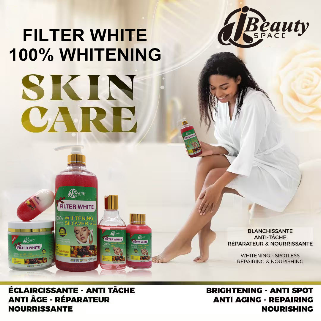 Filter White Extra Whitening and polishing body skincare set.