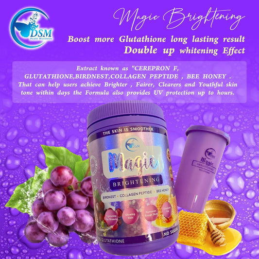 MAGIC BRIGHTENING WITH 75% GLUTATHIONE, COLLAGEN & BEEN HONEY - FOR BRIGHTENING