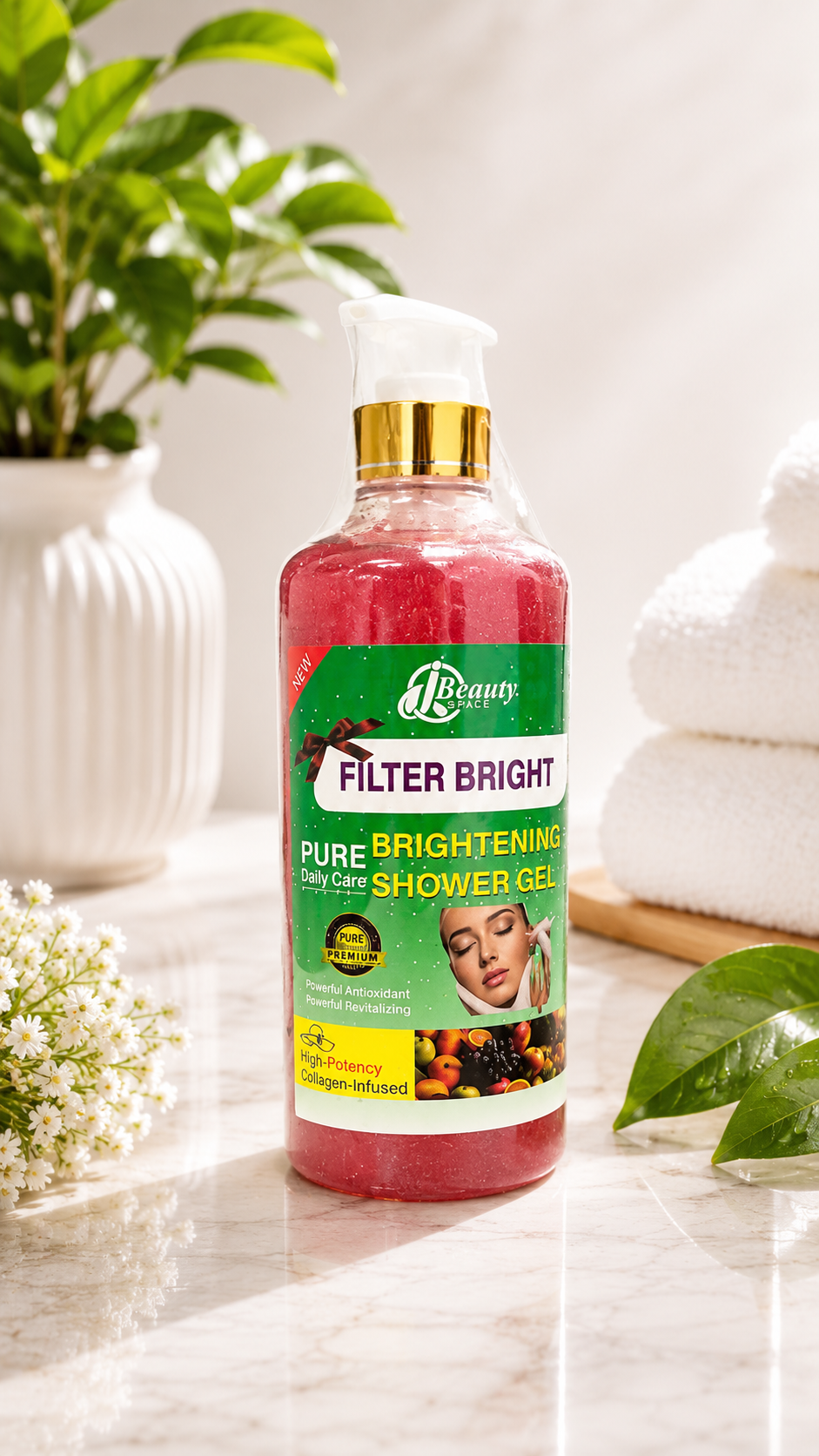 Filter Bright Ultra whitening and  Exfoliating Body Wash or Shower Gel, 1000ml . 100% Effective