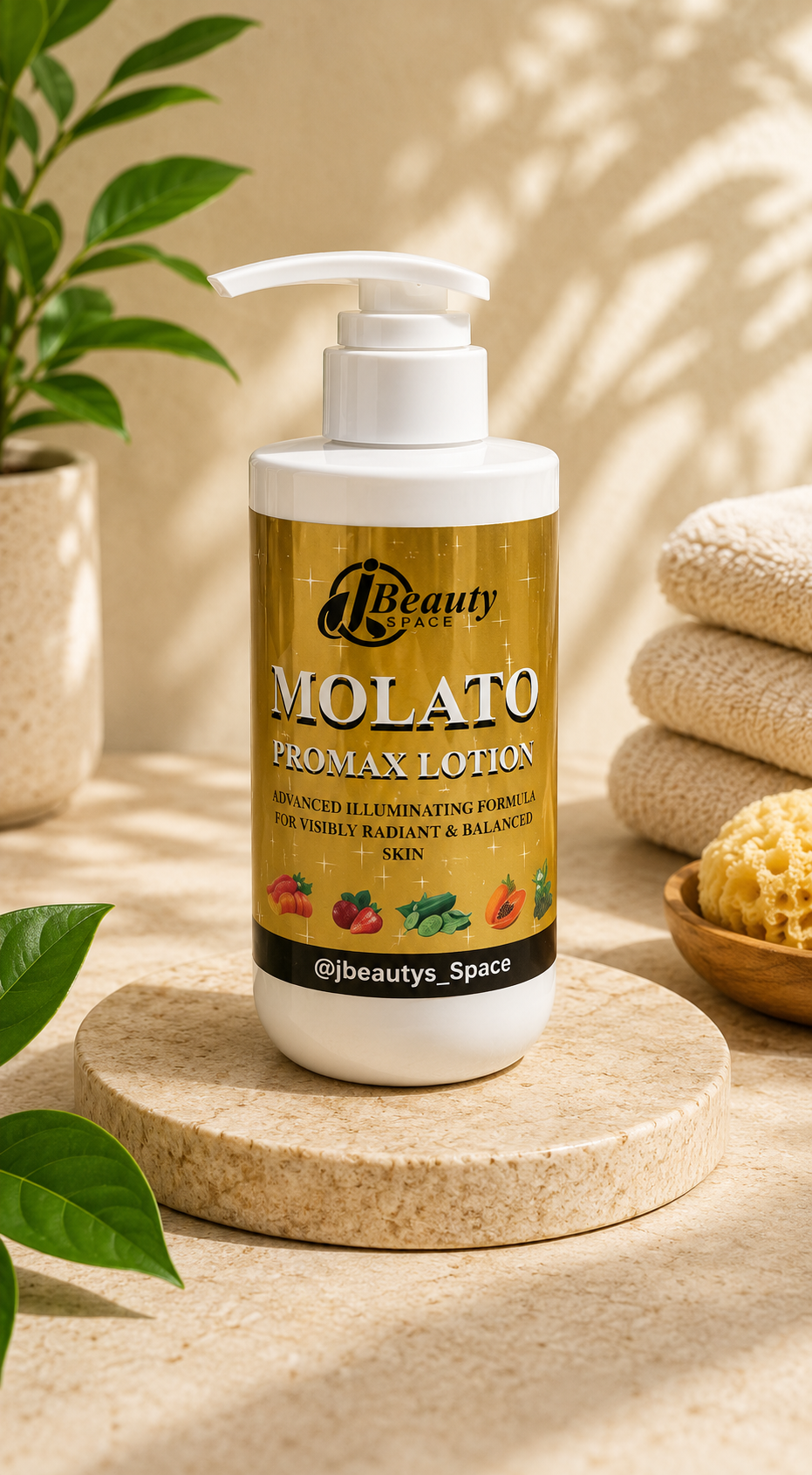 Molato Promax Organic up to 3 shade Lightening Body Lotion - 100% effective. Hydroquinone-Free,