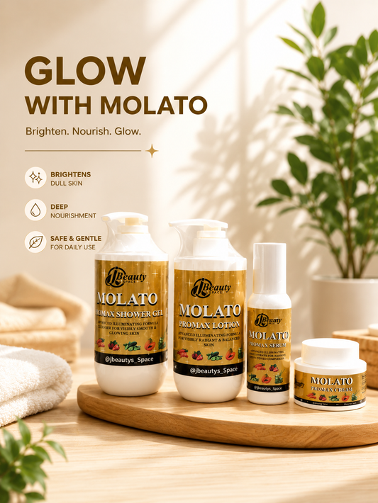 Jbeauty's Molato promax Extra Lightening body set . Body shower, Lotion, Serum and Facial Cream, Very Effective for all Type of Skin. Hydroquinone Free